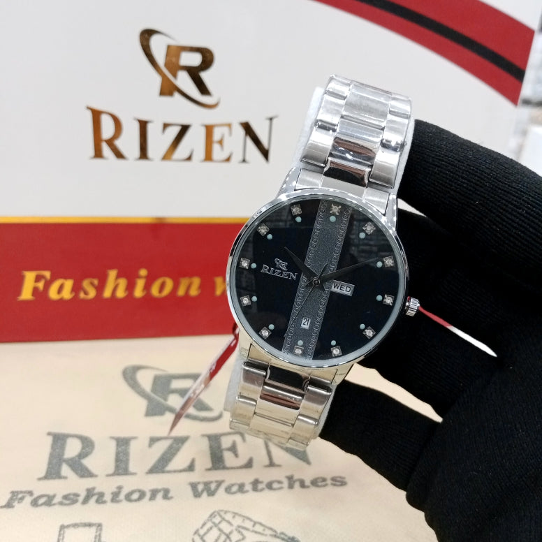 Rizen ststainless steel Watch Rizen Box Plus Warranty Card 1 Year Official warranty