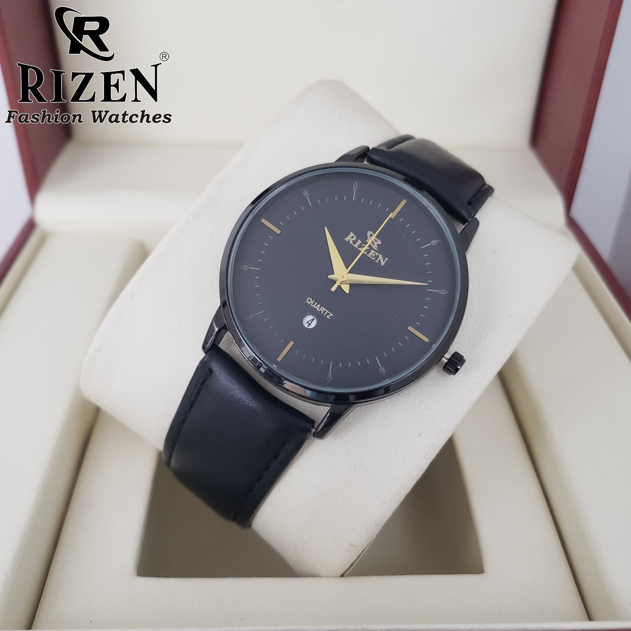 Rizen Brand Leather Strap Watches