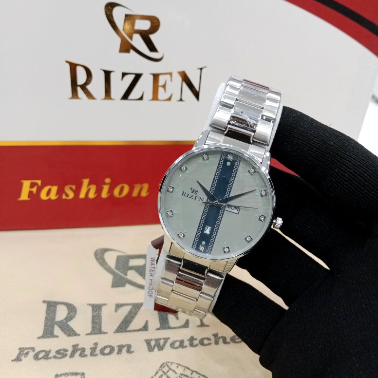 Rizen ststainless steel Watch Rizen Box Plus Warranty Card 1 Year Official warranty