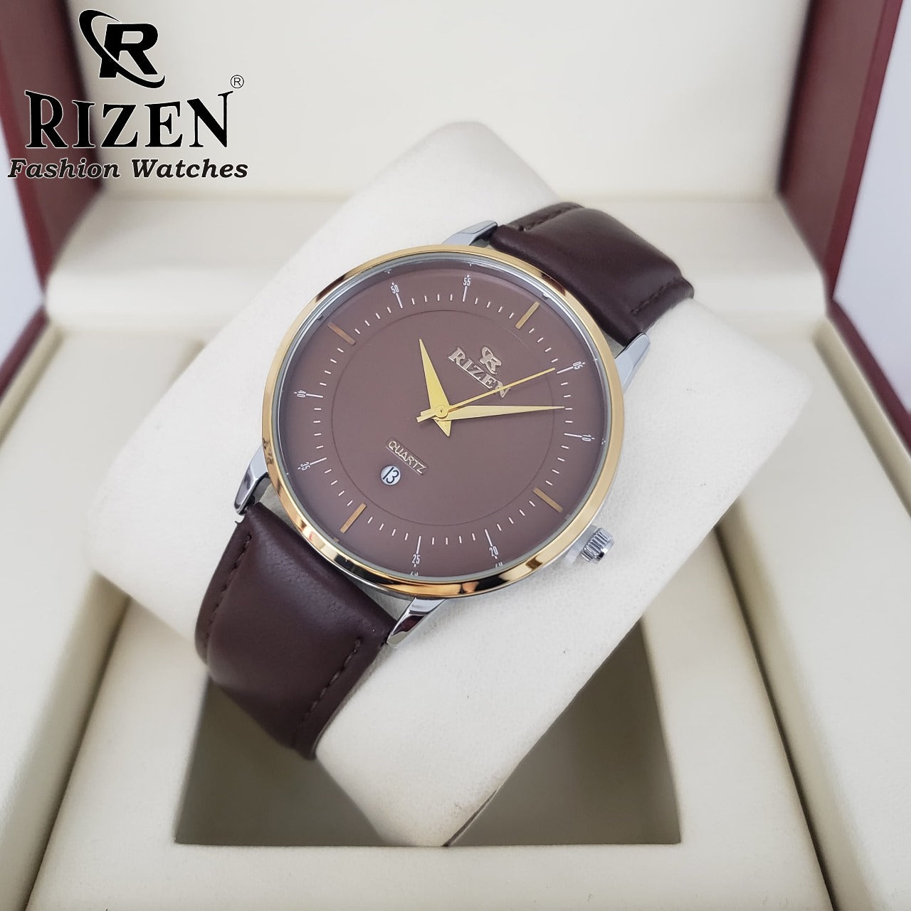 Rizen Brand Leather Strap Watches