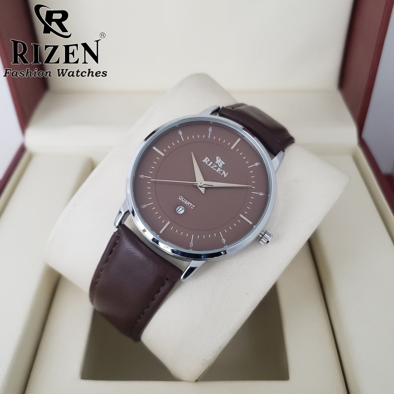 Rizen Brand Leather Strap Watches