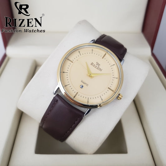 Rizen Brand Leather Strap Watches