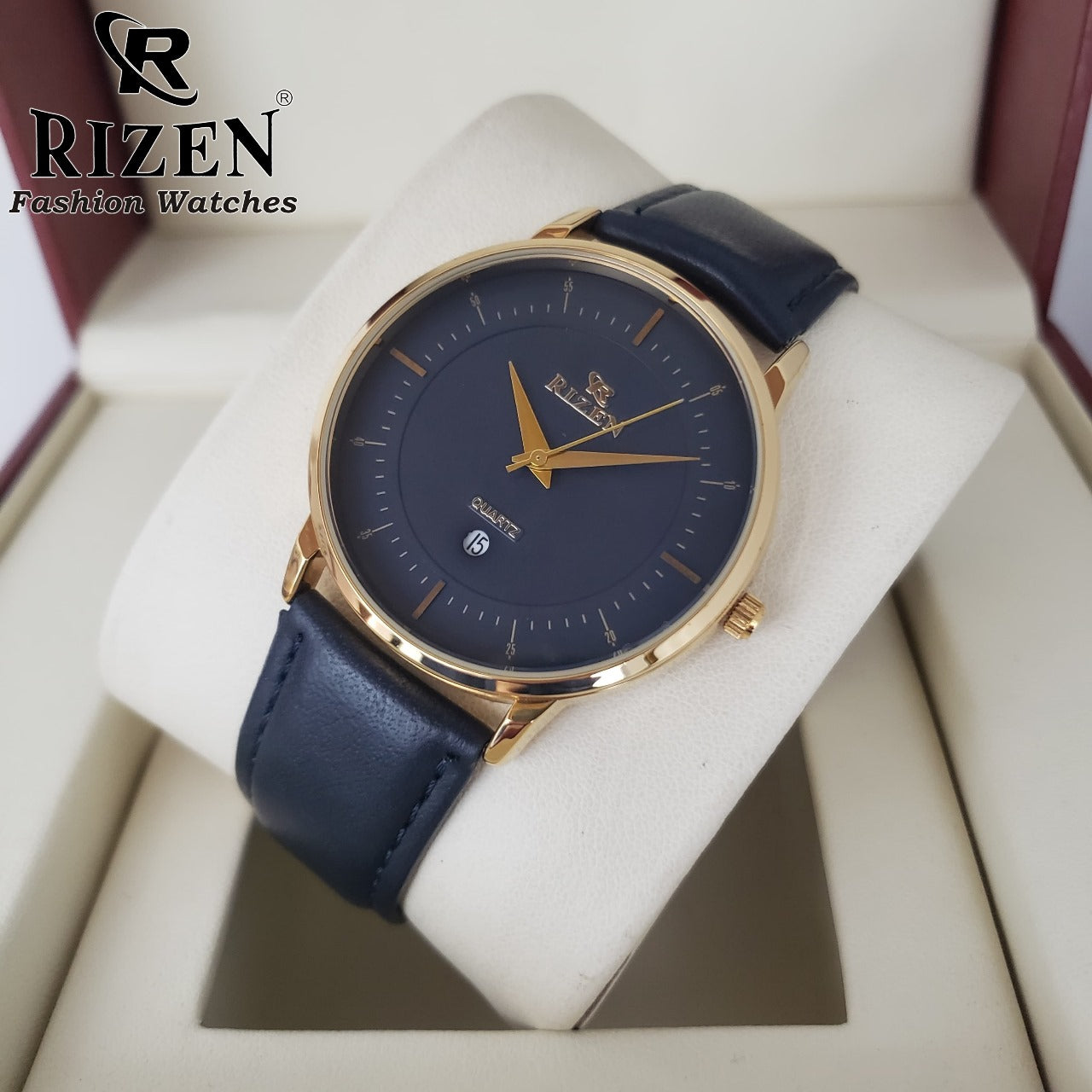 Rizen Brand Leather Strap Watches